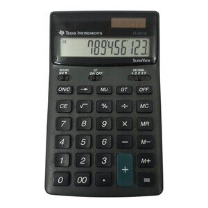 Texas Instruments TI-5018 SuperView Display Desktop Calculator 12 Digit Solar